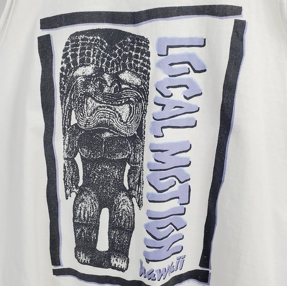 VTG Local Motion 80s 90s Hawaii Tank Top XL White Double Sided Single Stitch USA - Picture 7 of 10